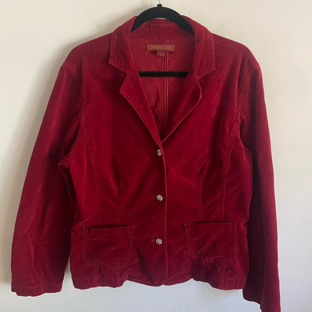 Jeanstar Dark Red Velvet Jacket